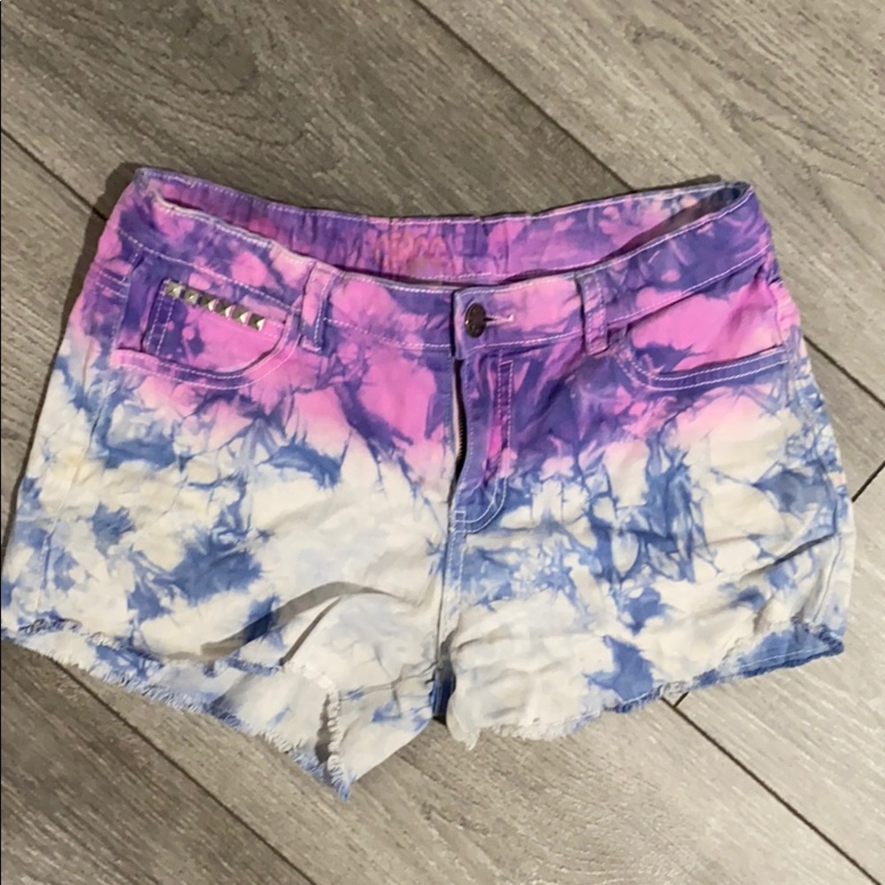 colorful jean shorts